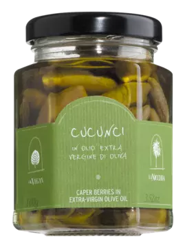 Kapernäpfel ,Cucunci‘ in nativem Olivenöl extra, La Nicchia, Premium-Qualität aus Pantelleria, 100 g