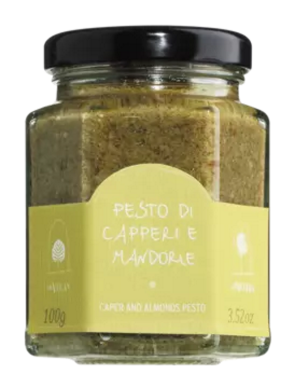 Kapernpesto mit Mandeln und Basilikum, La Nicchia, Premium-Qualität aus Pantelleria, 100 g